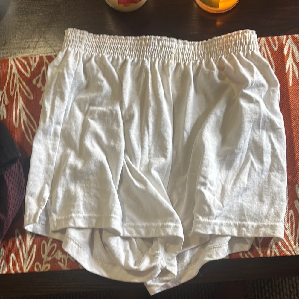 Women's White Elastic-Waist Casual Shorts Sofee shorts